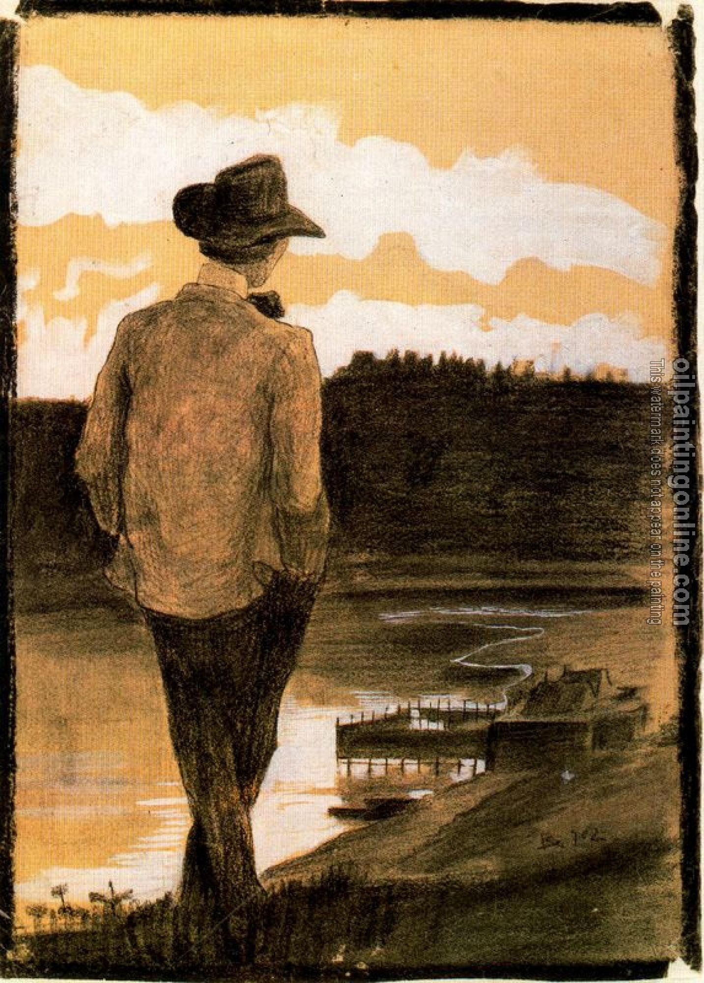 Umberto Boccioni - Young Man on a Riverbank